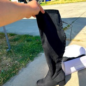 Knee high black boots